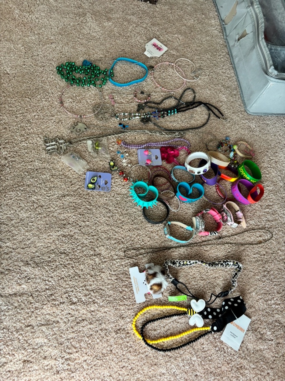 Assorted Girls’ Bracelets and Hair Accessories and Three watches- Multicolor lot